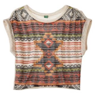 Xhilaration Juniors Tribal Printed Sweater   Orange L(11 13)