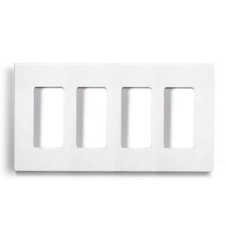 Cooper 9524WS Electrical Wall Plate, Aspire MidSized Screwless, 4Gang White Satin