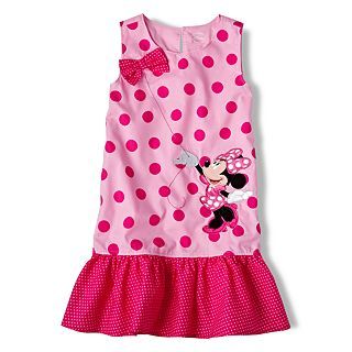 Disney Pink Minnie Mouse Woven Dress   Girls 2 10, Pink, Girls