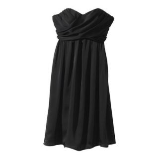 TEVOLIO Womens Plus Size Satin Strapless Dress   Ebony   18W