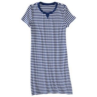 Merona Womens Knit T Shirt Dress   Blue/White   S