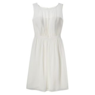 TEVOLIO Womens Plus Size Chiffon Illusion Sleeveless Dress   Off White   24W