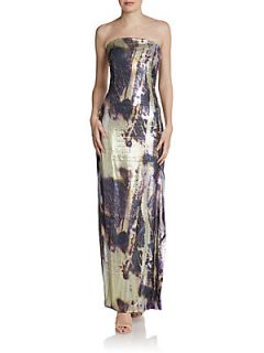 Anzu Abstract Sequined Strapless Dress  