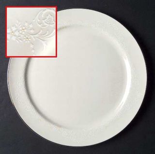 Pickard Poetry Dinner Plate, Fine China Dinnerware   White Flowers, Leaves, Yell