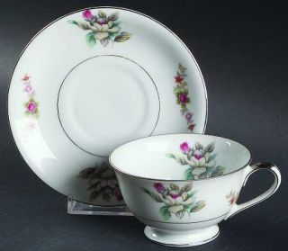 Gold Coast Southern Romance Footed Cup & Saucer Set, Fine China Dinnerware   Gra