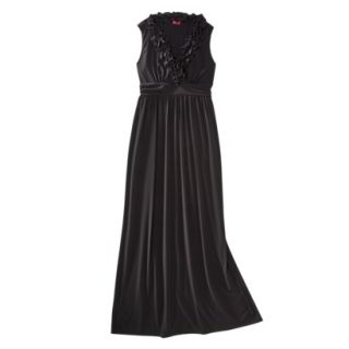 Merona Womens Ruffle Front Maxi Dress   Black   XS