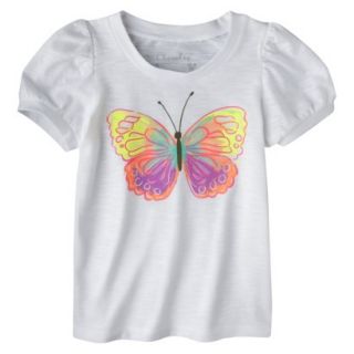 Cherokee Infant Toddler Girls Short Sleeve Butterfly Tee   Fresh White 2T