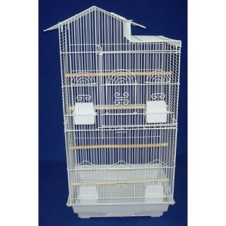 YML Villa Top Small  Bird Cage with 4 Feeder Doors 6894 Color White