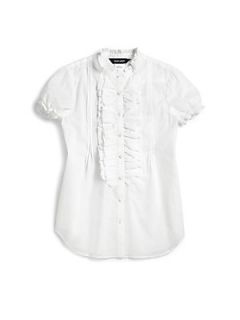 Ralph Lauren Girls Cotton Batiste Shirt   White