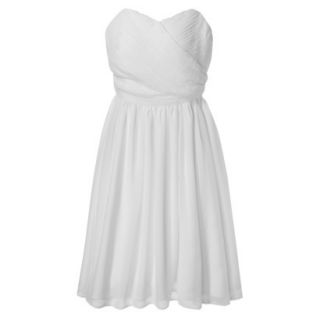 TEVOLIO Womens Chiffon Strapless Pleated Dress   Off White   4
