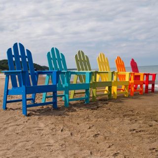POLYWOOD Recycled Plastic Long Island Adirondack Dining Chair Hunter Green  