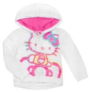 Hello Kitty Infant Toddler Girls ZipUp Hoodie   White 3T