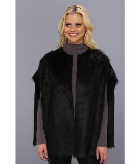Calvin Klein Toscana Faux Fur Cape Womens Coat (Black)