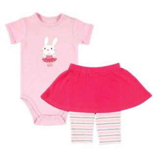 Hudson Baby Newborn Girls Bodysuit and Skirt Set   Pink 6 9 M