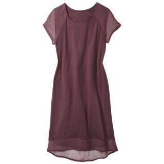 Mossimo Womens Chiffon Sleeve & Hem Shift Dress   Berry Lacquer XL