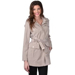 Calvin Klein Womens Belted Trench Coat W/ Hood