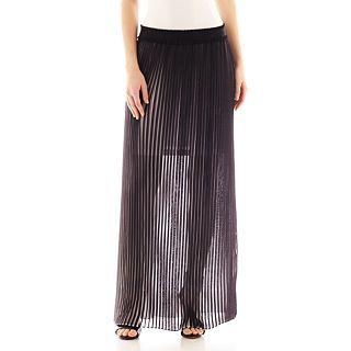 I Jeans By Buffalo Contrast Pleated Maxi Skirt, Black/White