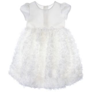 Rosenau Infant Toddler Girls Rosette Capsleeve Dress   Wht 24 M