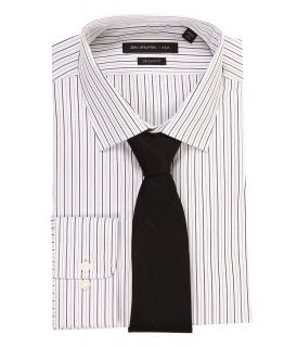 John Varvatos Regular Fit Stripe Dress Shirt Mens Long Sleeve Button Up (Gray)