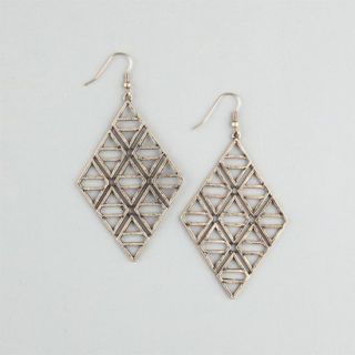 Cut Out Diamond Earrings Gold One Size For Women 234611621