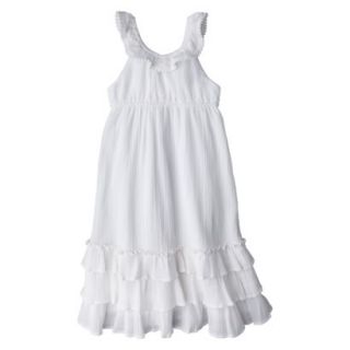 Cherokee Infant Toddler Girls Ruffle Maxi Dress   White 4T