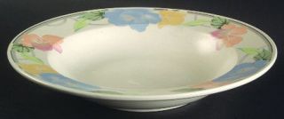Mikasa Garden Poetry Large Rim Soup Bowl, Fine China Dinnerware   Intaglio Line,
