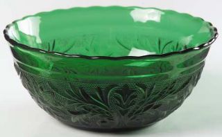 Anchor Hocking Sandwich Forest Green Scalloped Bowl   Forest Green, Glassware 40
