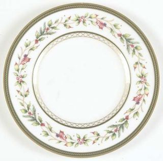 Fitz & Floyd Winter Holiday Bread & Butter Plate/Gravy Underplate, Fine China Di