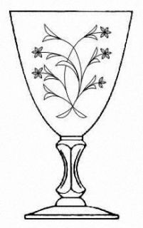 Tiffin Franciscan Princess Rose (No Trim) Water Goblet   Stem #17566         No