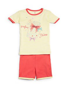 Toddlers & Little Girls Perfume 2 Piece Pajama Set   Yellow Red