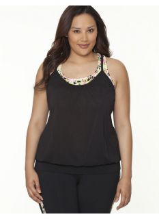 Lane Bryant Plus Size TruDry layered active tank     Womens Size 26/28, Black