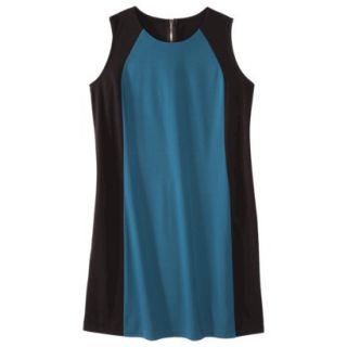 Mossimo Womens Plus Size Sleeveless Ponte Color block Dress   Blue/Black 1