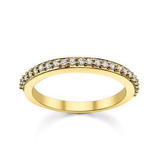 Diamonore 1/4 CT. T.W. Simulated Diamond Wedding Ring, Yellow/Gold, Womens