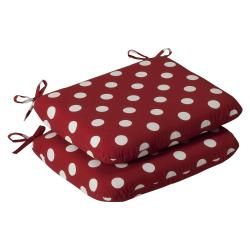 Pillow Perfect Outdoor Red/ White Polka Dot Seat Cushion (set Of 2) (Red/White Polka Dot Materials 100 percent polyesterFill Polyester fiber fillClosure Sewn seam Weather resistantUV protectionCare instructions Spot clean onlyWeight 1 pound each Dime