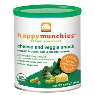 Happy Baby Happy Munchies Baked Organic Cheese & Veggie Snack   Broccoli, Kale
