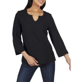 ExOfficio Savvy Chic Athena Shirt   3/4 Sleeve (For Women)   BLACK (S )