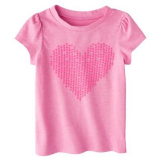 Circo Infant Toddler Girls Short Sleeve Heart Tee   Pink 3T