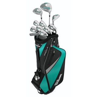 Wilson Profile Hl Ladies Long Golf Club Set (Blue/Green, black Left or right handed Right Materials Polyester, steel Distance engineered for womens swing speeds Lightweight components deliver higher launch All graphite shafts and cart bag included Soft 