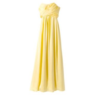 TEVOLIO Womens Plus Size Satin Strapless Maxi Dress   Sassy Yellow   20W