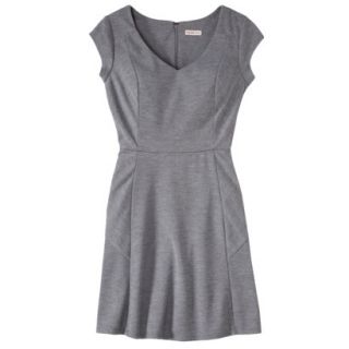 Merona Womens Textured Cap Sleeve Fit and Flare Dress   Heather Gray   L
