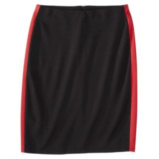 Mossimo Womens Ponte Color block Pencil Skirt   Black/Red XS