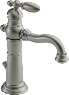 Delta 555SS Bathroom Faucet, Victorian SingleHandle Brilliance Stainless