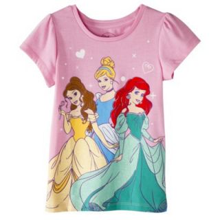Disney Infant Toddler Girls Princesses Tee   Bright Pink 24 M