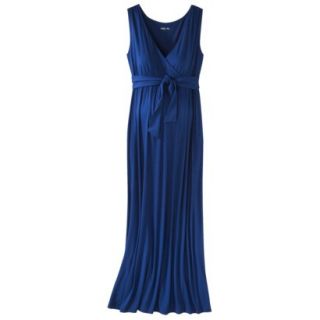 Merona Maternity Sleeveless Tie Waist Maxi Dress   Blue XXL