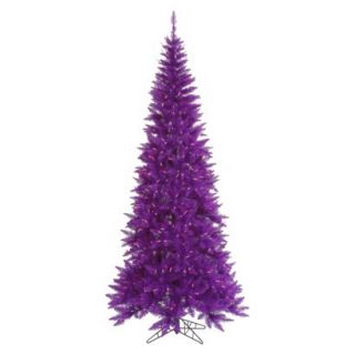 7.5 Pre Lit Purple Slim Fir Tree   Purple Lights