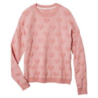 Xhilaration Juniors Textured Sweater   Coral XL