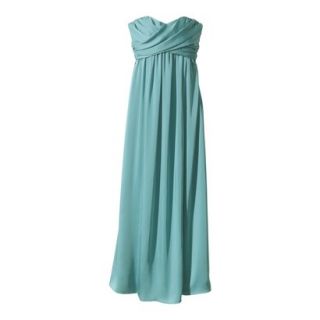 TEVOLIO Womens Satin Strapless Maxi Dress   Blue Ocean   10