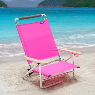 Copa 5 Position Lay Flat Aluminum Beach Chair   Pink   57500C1N