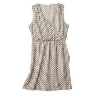 Merona Womens Woven Drapey Crossover Dress   Skyline Gray Print   XL