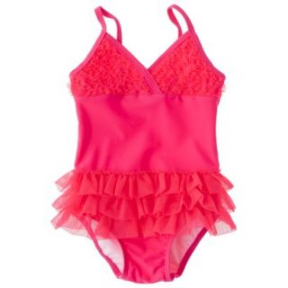 Circo Infant Toddler Girls 1 Piece Tutu Swimsuit   Pink 18 M